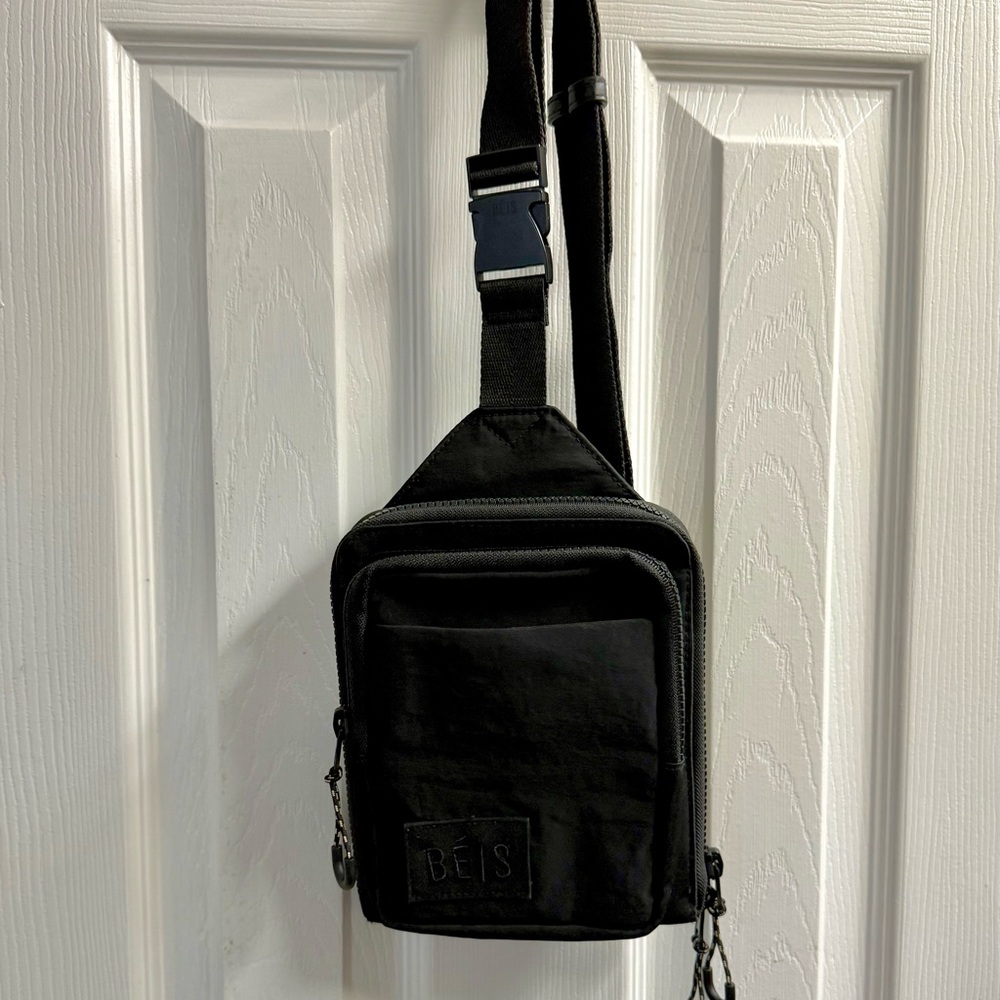 BEIS Black Belt Bag with Adjustable Strap and Compact Design